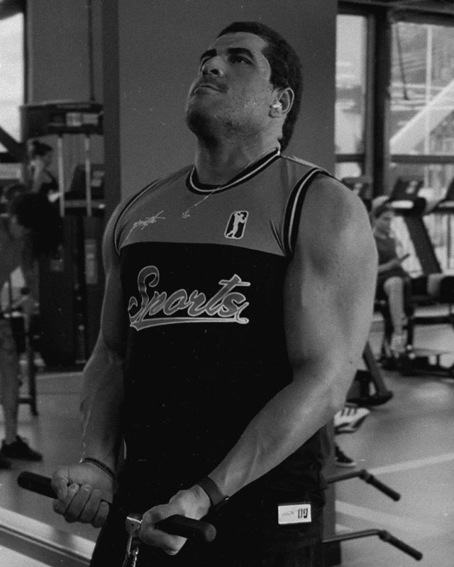 Rafael durante o processo de treino